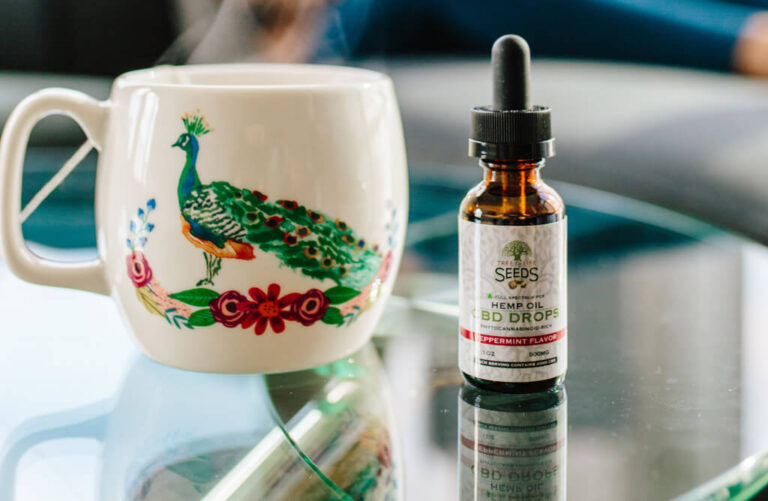 CBD et perte de poids : flacon d'huile de CBD avec silhouette mince