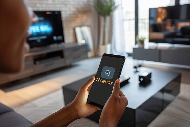 Freebox connexion : image d'une Freebox avec un message d'erreur sur un écran