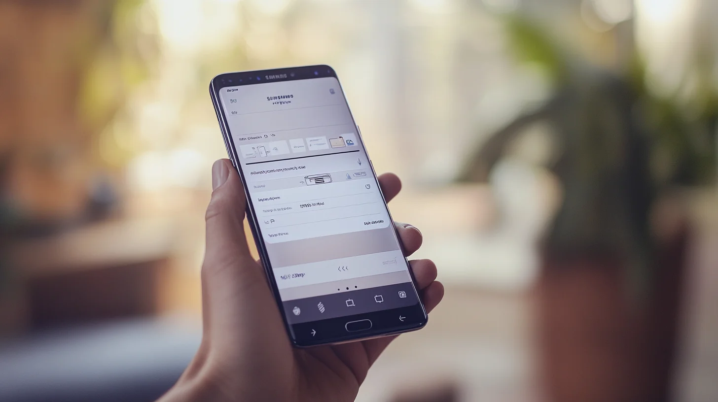 presse-papier Samsung : illustration d'un smartphone Samsung affichant le contenu du presse-papier