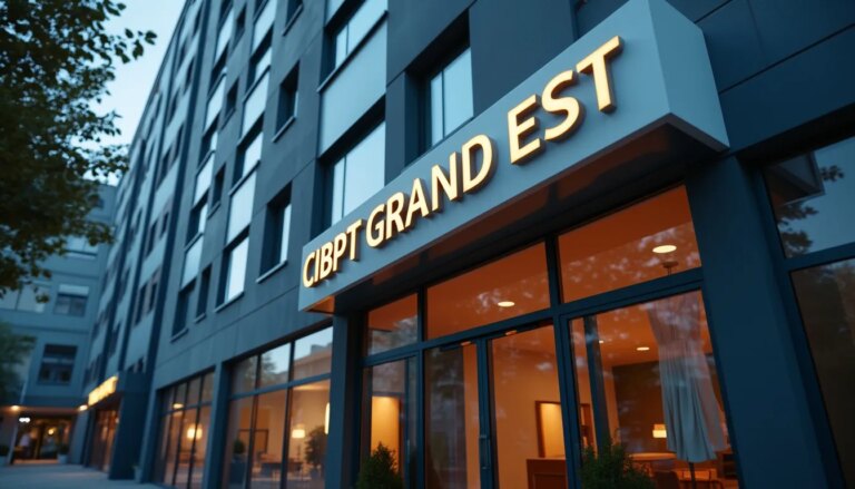 CIBTP Grand Est : bâtiment avec grue et équipements de travaux publics