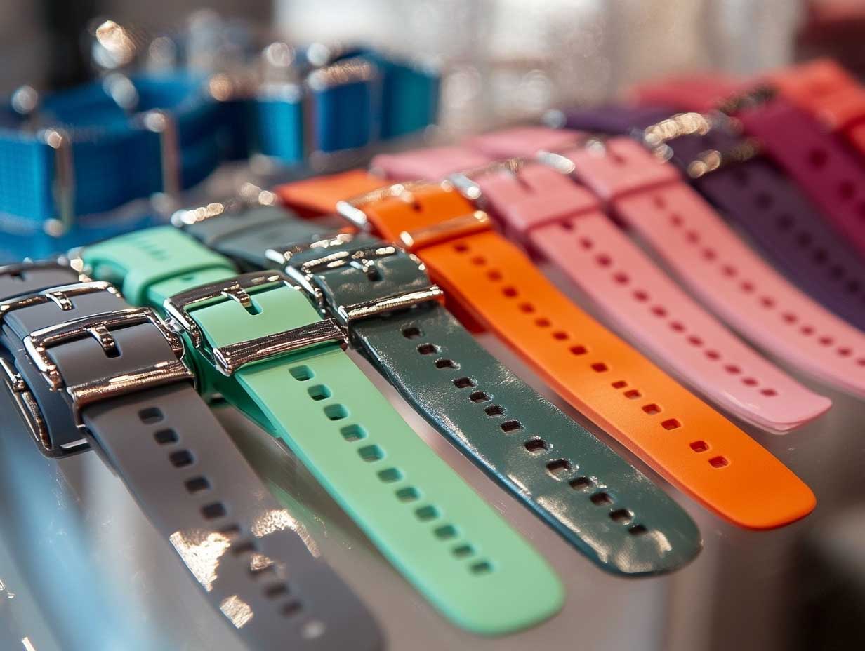 bracelets de montre nocifs : bracelet de montre connecté avec mise en évidence des risques chimiques