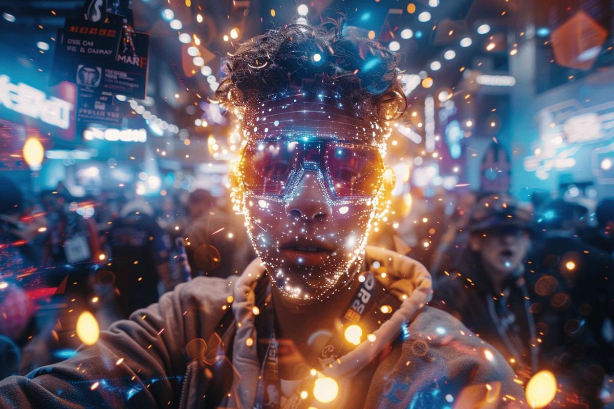 jeu vidéo : illustration artistique du jeu Blue Prince avec des éléments de puzzle et une ambiance envoûtante