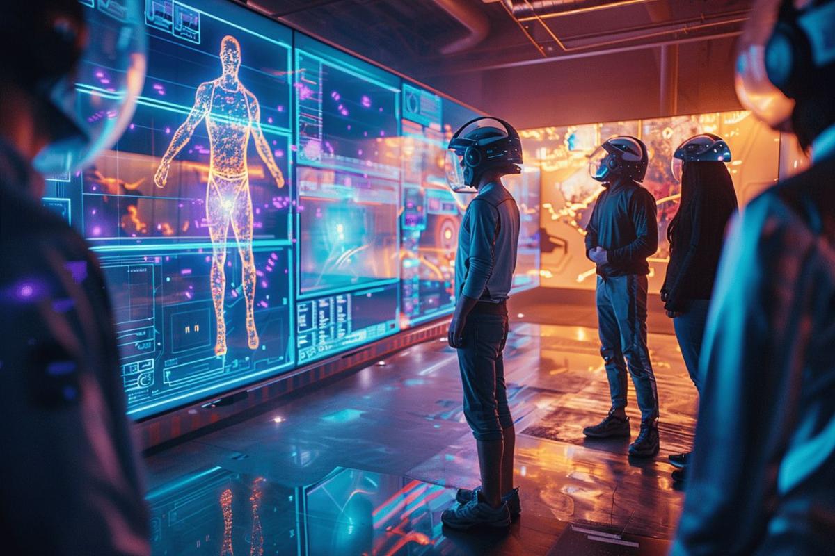 Marathon : vue dynamique conceptuelle du jeu Marathon avec des coureurs futuristes dans un univers spatial