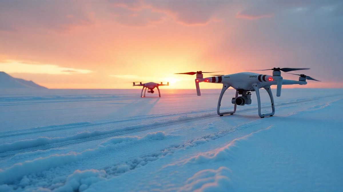 drones : conteneur libérant une nuée de drones innovants en Sibérie