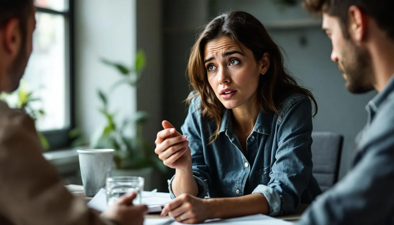 collègue autoritaire : échange professionnel tendu en équipe