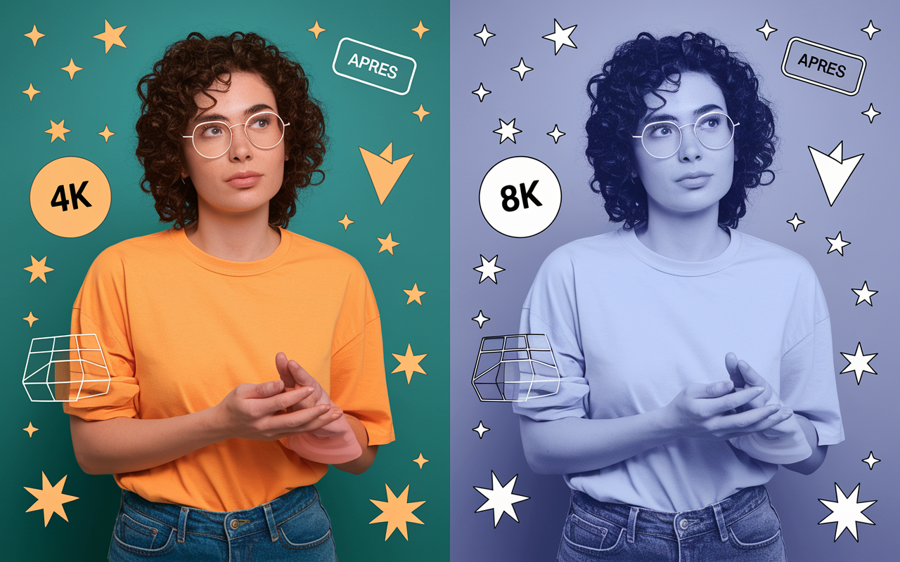 Améliorer photo Instagram floue en 8K par IA