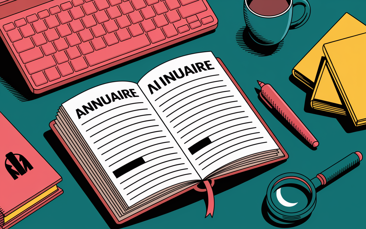 Annuaire marques en D pictogrammes secteurs loupe