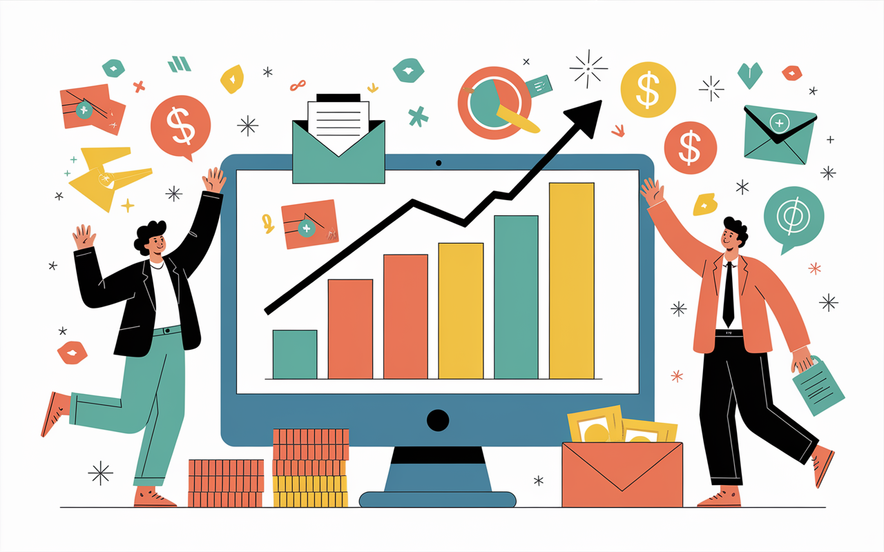 graphiques croissance emailing 1 mail par jour