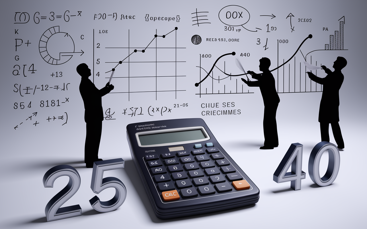 Tableau blanc, formules TRP, graphiques, chiffres clé 25 et 40