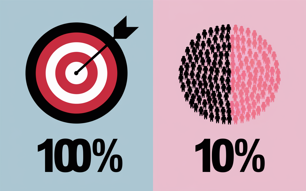 Tableau comparatif TRP GRP cible, silhouettes, chiffres, symboles