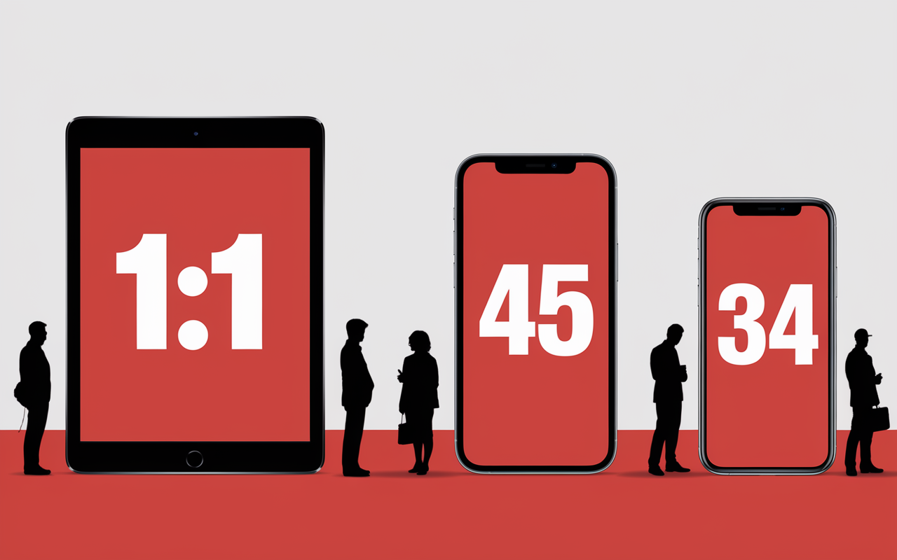 Evolution des formats Instagram 2025 ratios 1 1 4 5 3 4 sur écrans