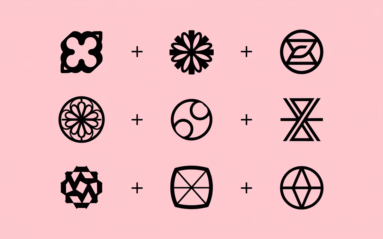 frise chronologique logos minimalistes design