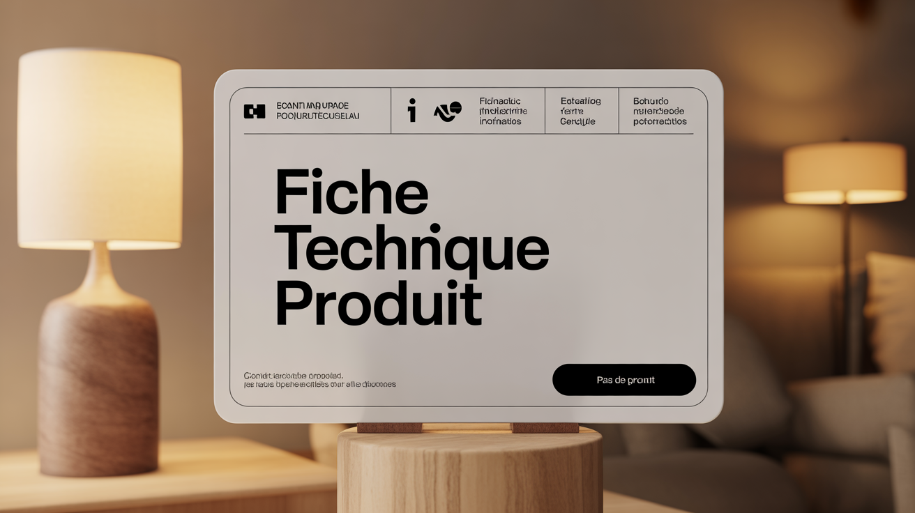 aperçu fiche technique produit tableau icones confiance
