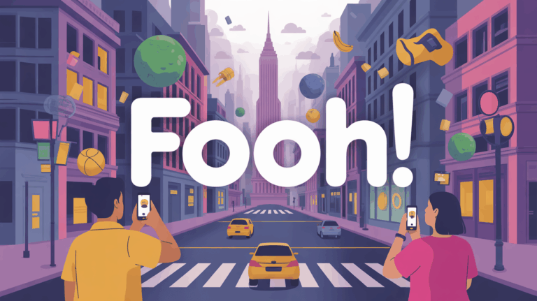 FOOH illustration d'une ville moderne objets 3D marketing digital