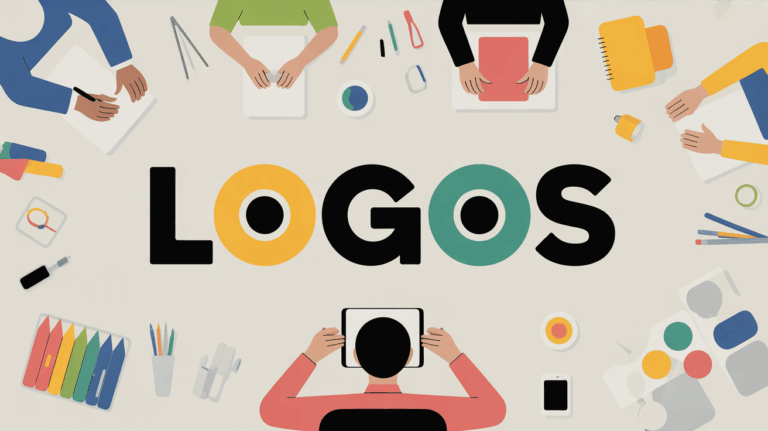 illustration moderne silhouettes créant logos