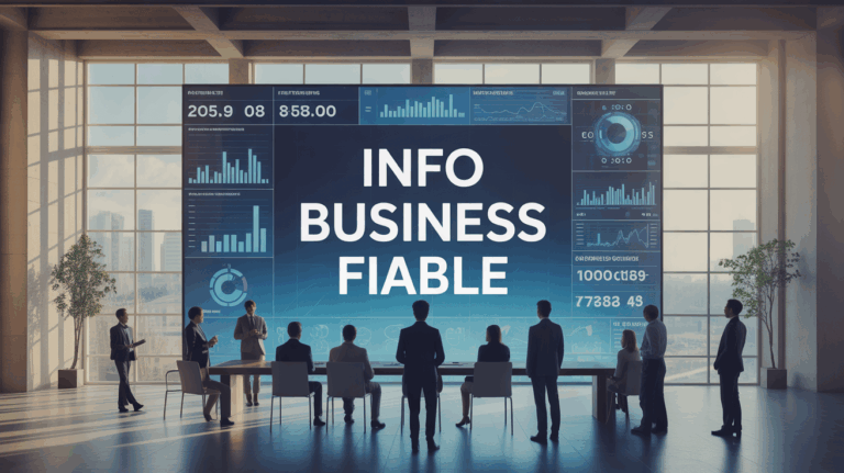 Tableau de bord stylisé mettant en avant info business fiable