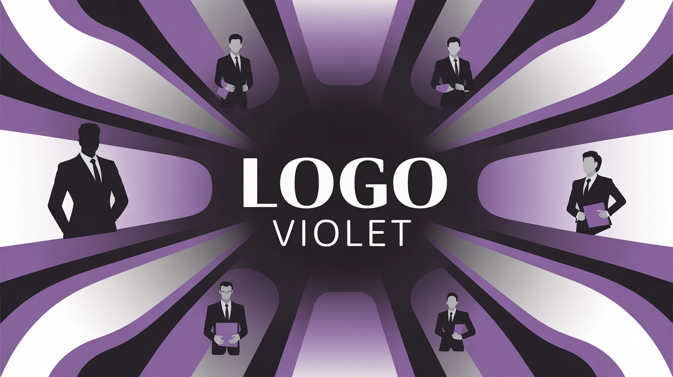 Logo violet dynamique et professionnel