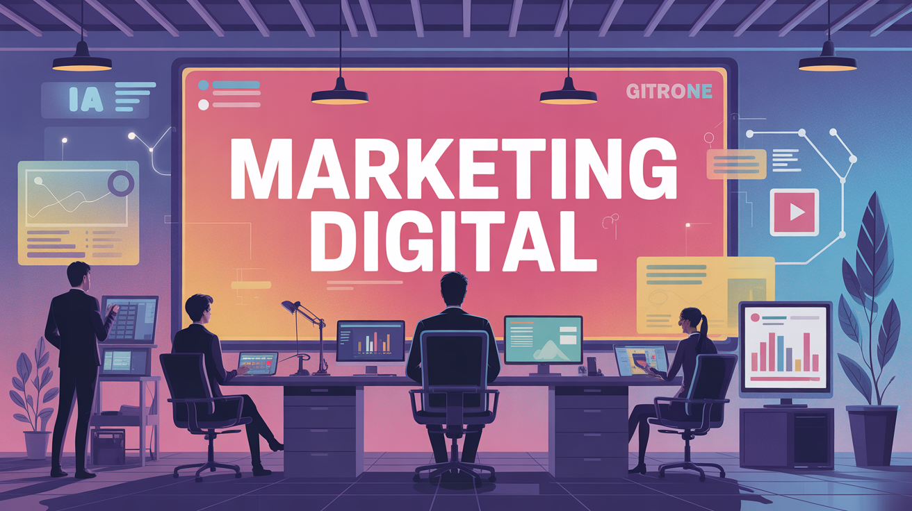 illustration centralisation marketing digital IA