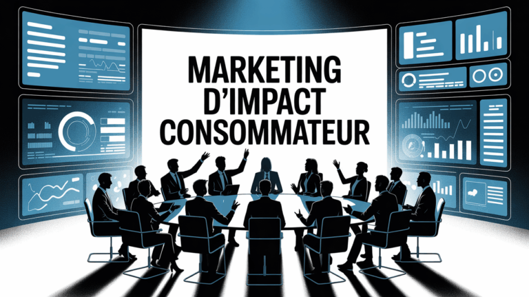 Marketing d'impact consommateur table ronde, dashboard lumineux, collaboration