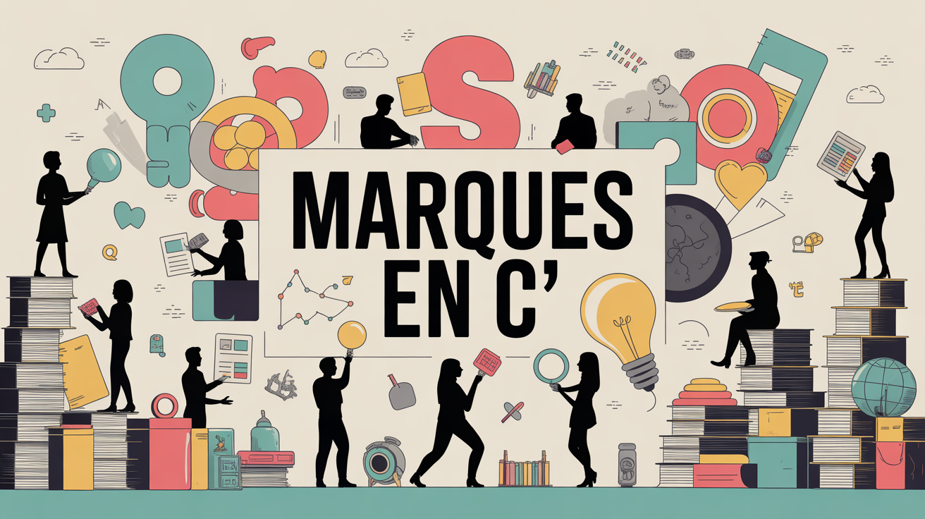 Affiche créative brainstorming marques en C