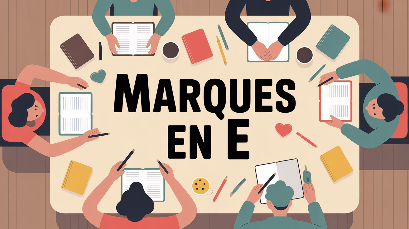 Illustration table jeu familial Marques en E