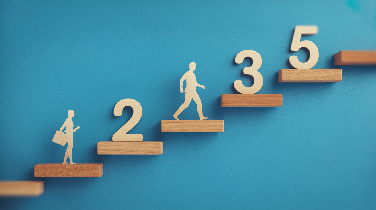 ouvrir une salle de sport étapes checklist numérotées, icônes process