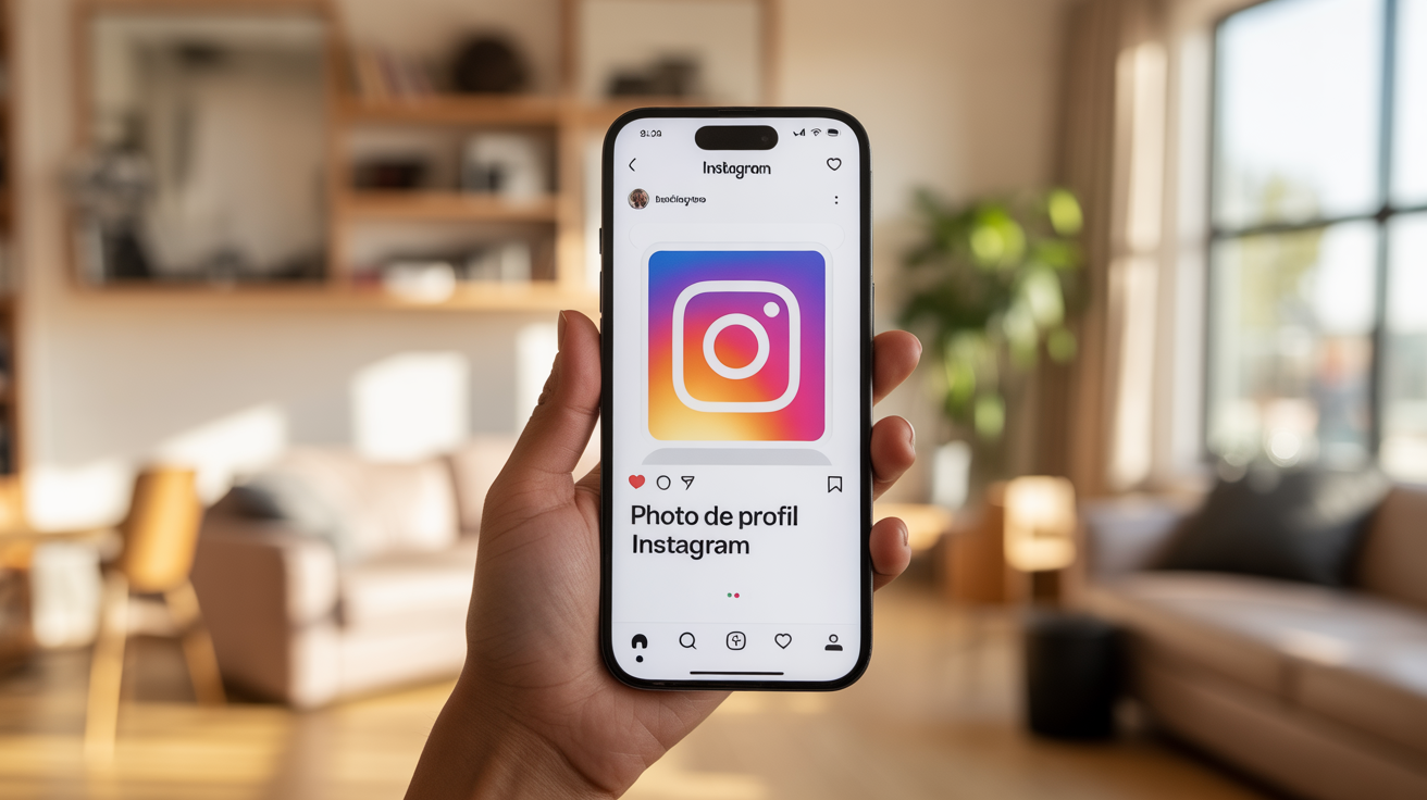 photo de profil instagram sur smartphone illustration