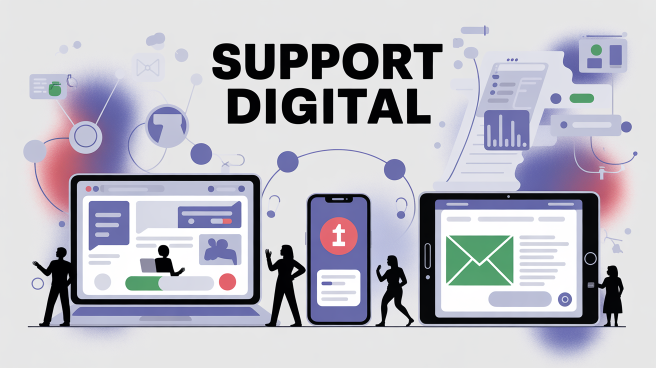 illustration support digital expérience client ordinateur smartphone