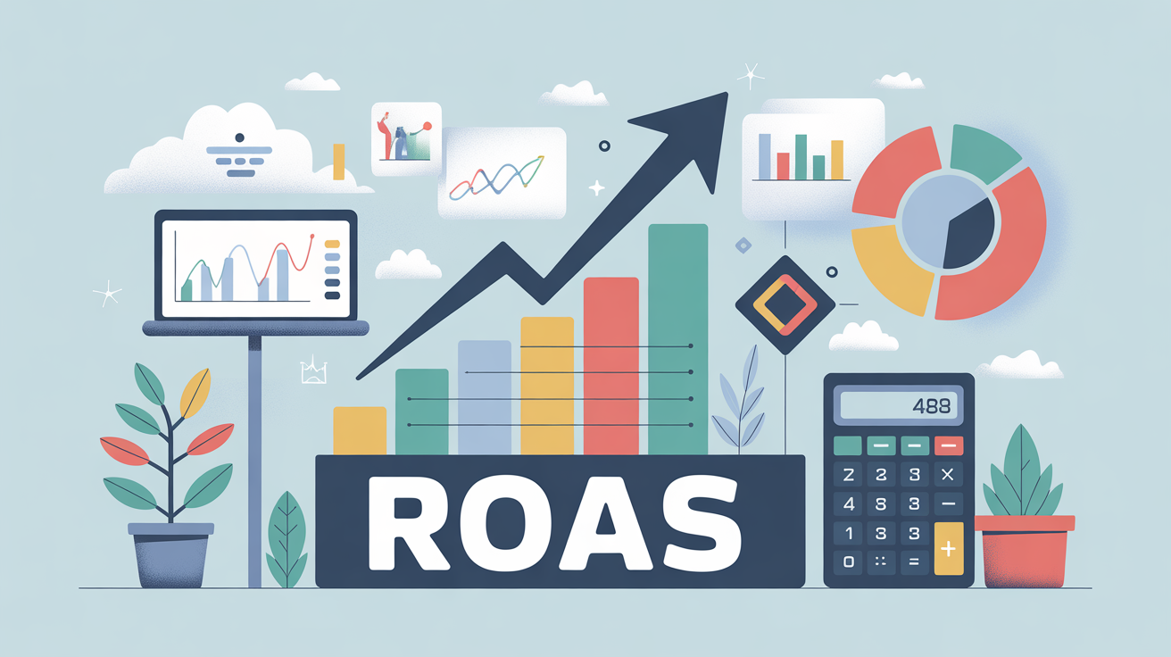 Illustration tableau de bord ROAS croissance marketing