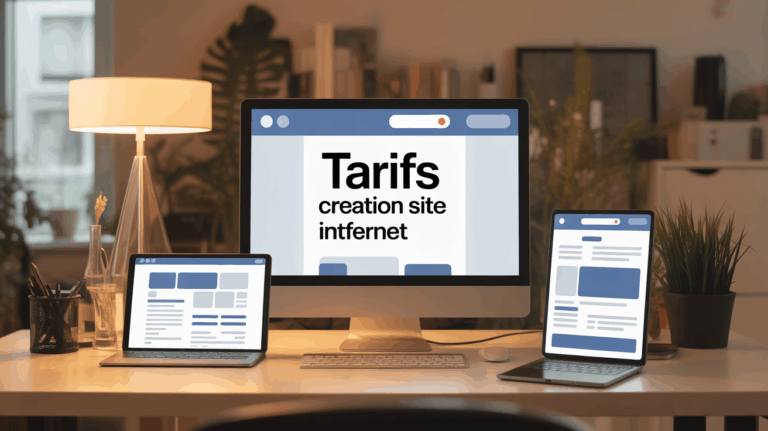 Visuel bureau moderne tarifs creation site internet