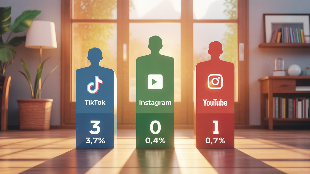 Barres comparatif taux engagement TikTok Instagram YouTube