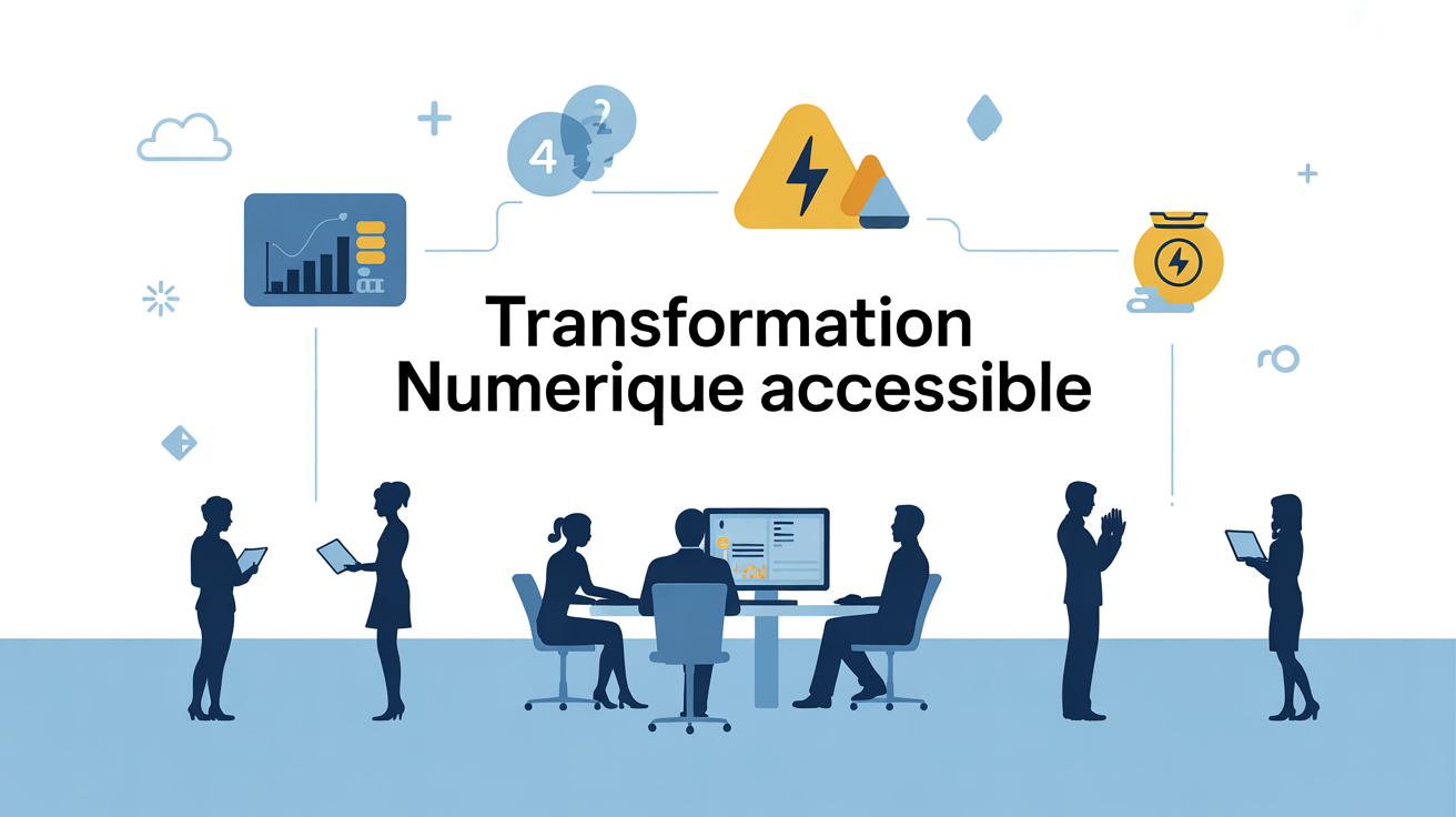 Equipe professionnelle transformation numerique accessible