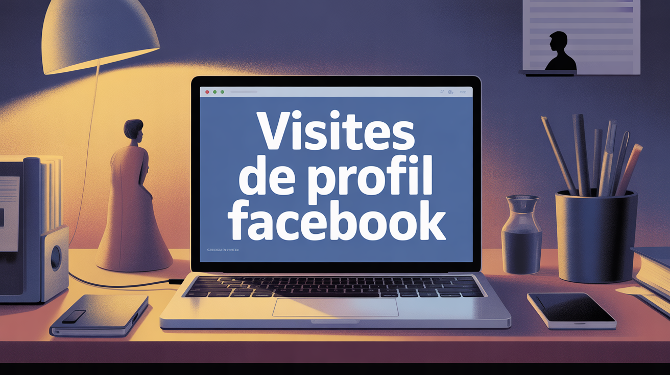 Illustration visites de profil Facebook et confidentialité