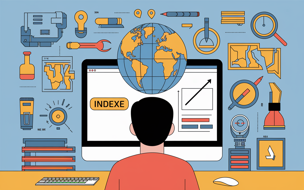 Illustration indexation Google et outils SEO
