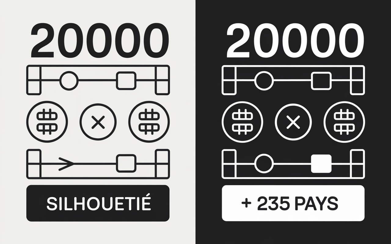 Comparatif visuel multi-colis 20000 0 EUR 235 pays