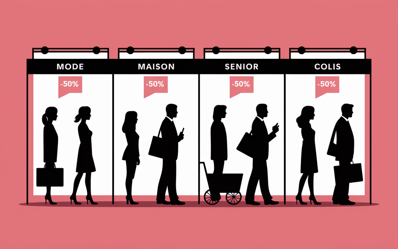 File attente VPC mode maison senior, etiquettes promo