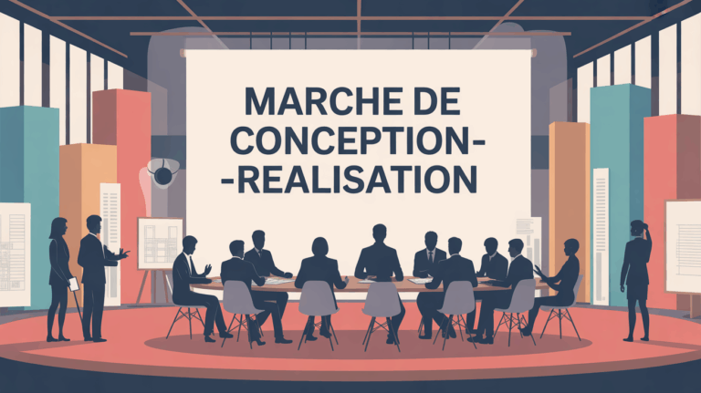 Illustration salle de reunion marche de conception-realisation