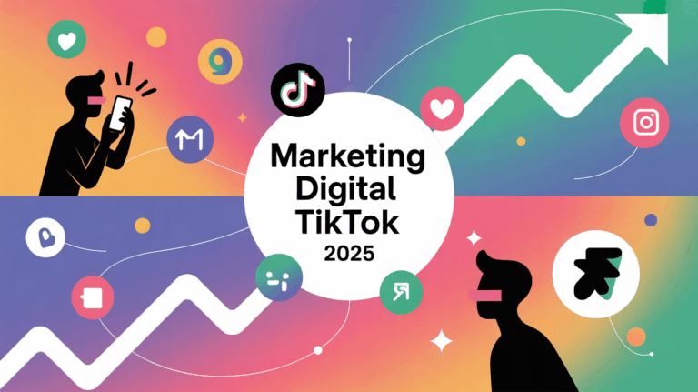 Composition graphique moderne marketing digital tiktok 2025