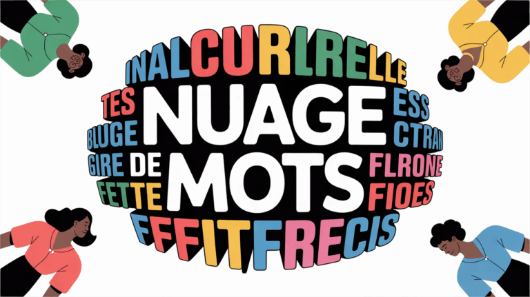 nuage de mots coloré français sur fond blanc
