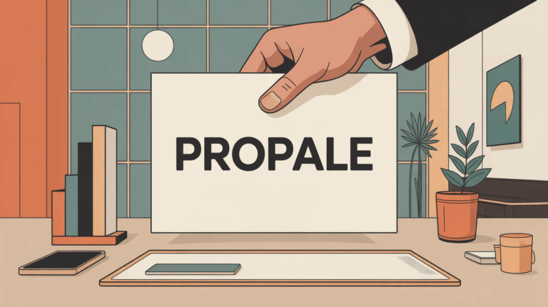 Main presentant une propale sur bureau moderne, ambiance negotiation