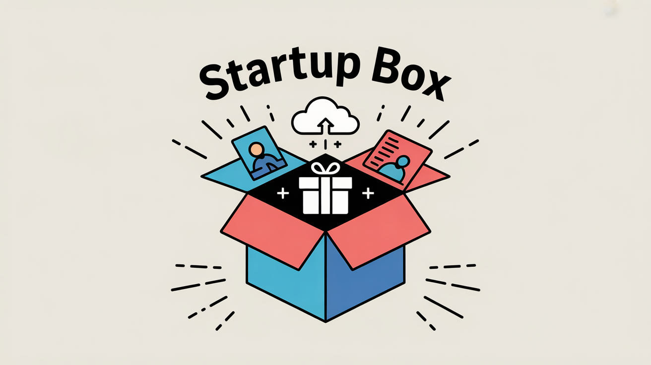 startup box icones cloud cadeau coaching
