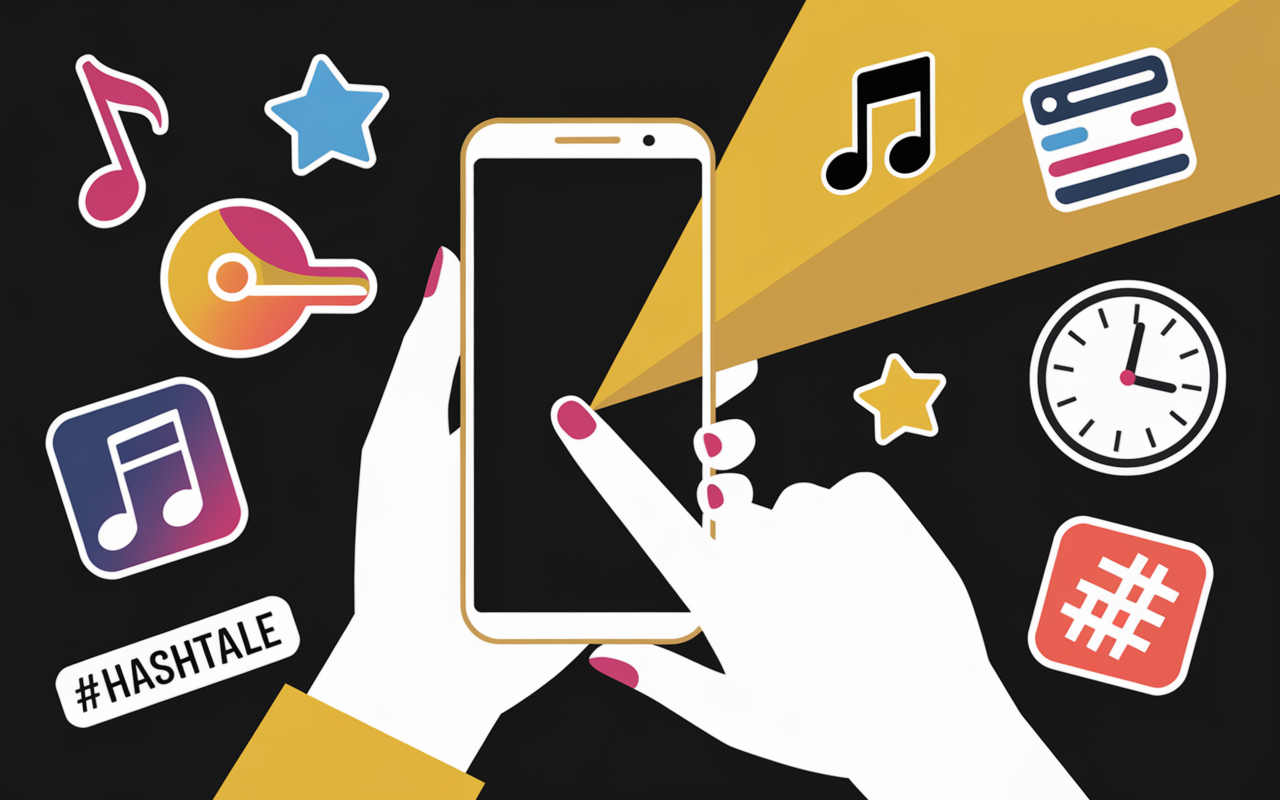 Créer contenu TikTok smartphone musique hashtags SEO