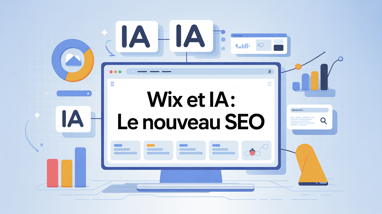 Illustration SEO Wix IA sur dashboard