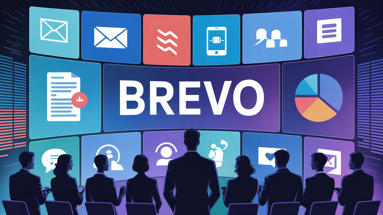 Tableau digital Brevo icônes communication marketing