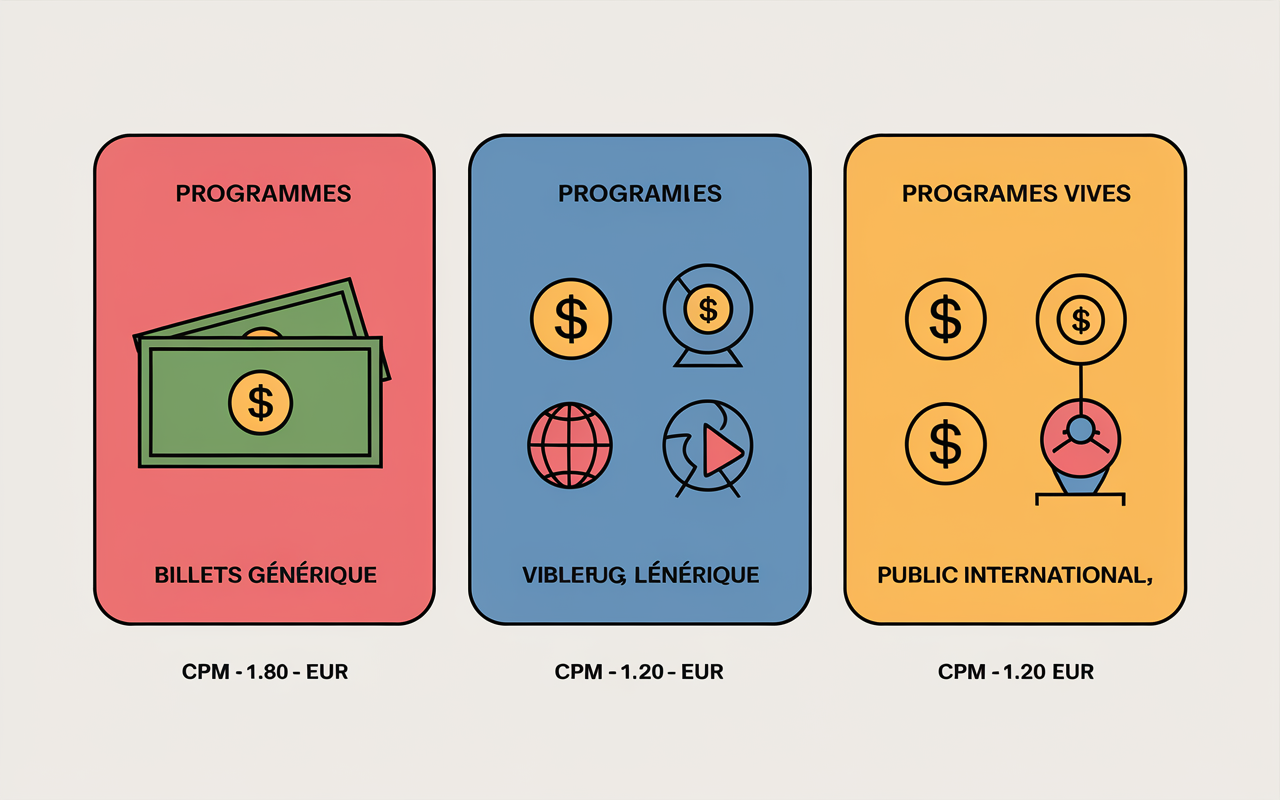 Infographie programmes monétisation TikTok cpm 0 80 1 20 euros 2025