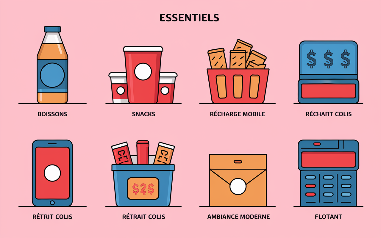 convenient store services produits recharge colis paiement