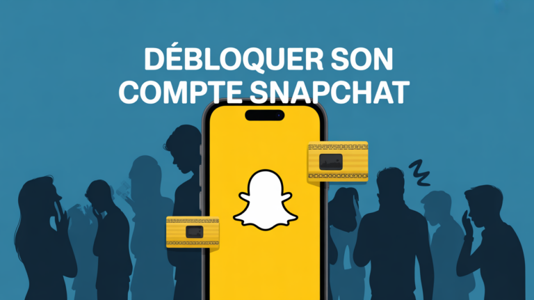 illustration smartphone bloque debloquer son compte snapchat