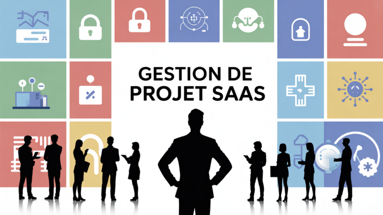 Chef de projet devant tableau de bord digital gestion SaaS