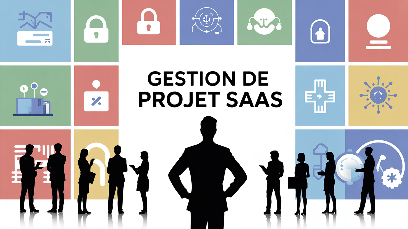 Chef de projet devant tableau de bord digital gestion SaaS
