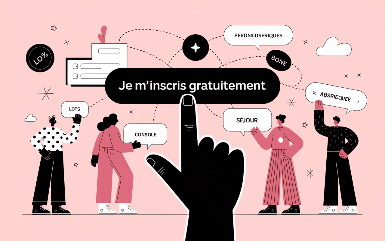 main clique bouton inscription jeu concours biz